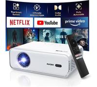 Vidéoprojecteur Eazze D1 4K support Netflix Dolby HDR10, auto focus keystone Wifi Bluetooth portable, FHD 1080P blanc