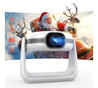 Vidéoprojecteur extérieur sans Fil avec Mise au Point Automatique et Correction du trapèze, Support vidéo Full HD 1080P et 4K avec WiFi6 Bluetooth, vidéoprojecteur pour Le cinéma à Domicile