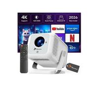 Vidéoprojecteur Full HD 1080p 4K Upscaling 420 ANSI LED Projecteur 130 Pouces Android 14 Wi-Fi 6 Bluetooth 5.4 Auto Focus