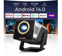 Vidéoprojecteur intelligent - RUSSBOY - 2000 Lumens ANSI - Écran géant 200 pouces - 1080P natif, support 4K/8K