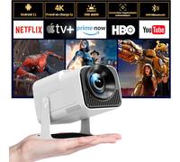 Videoprojecteur,Mini Projecteur Full HD 1080P Supporte 4K,Videoprojecteur Portable Rotation à 270°,Mini videoprojecteur avecavec Android 11.0,WiFi6 BT5.2,Auto Keystone,Compatible USB/HDMI