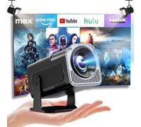 Vidéoprojecteur Portable 4K Support/WiFi 6 / BT 5.4 Android TV & [App intégrée] Mise au Point Automatique,Full HD 1080P, Haut-Parleurs HiFi, Courte Focale, Compatible HDMI/TV Stick/Gaming