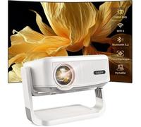 Videoprojecteur Portable,Auto Verticale Keystone/Focus Électrique /360°Rotating,1080P et 19000Lux Projecteur Video,avec WiFi6,Blu