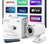 Projecteur Blanc Portable Android Smart Mini TV Full HD LED avec Haut-Parleur Wi-FI