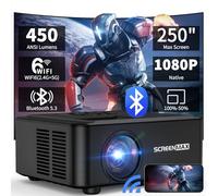 Videoprojecteur,Projecteur Video 1080P 5.3 Bluetooth Projecteur avec 50% Zoom,WiFi6 retroprojecteur Portable Home Cinéma 250", vidéoprojecteur pour HDMI/USB/Smartphone