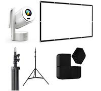 KYF Pack Cinéma Extérieur Portable Full HD 100 Pouces Android 13 | Batterie intégrée, 4 Enceintes 20 W RMS, Trépied 210 cm inclus, Autofocus automatique, Wi-Fi & Bluetooth 5.2