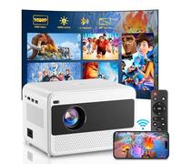 Videoprojecteur, Retroprojecteur 16000 Lumen FHD 1080P, Projecteur Portable Bluetooth, 2.4G y 5G WiFi de Doble Banda, 50% Zoom Home Cinéma pour Téléphones Mobiles, Ordinateurs, USB et HDMI