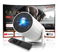 Videoprojecteur SB-502 4K Rollei, Mini Projecteur Video Portable 4K Correction Trapézoïdale Auto 210° Rotatif Compatible Android 11/WiFi 6/BT 5.4 avec Écran de Projection, Mini-Video-Projecteur-4K