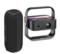 Vidéoprojecteur Ultra HD 4K 8000 Lumens, Tablette Android 12 7 Pouces, Enceinte Bluetooth 60W, Système Audio Stéréo, Écran jusqu'à 250 Pouces, Wi-FI 6, Noir