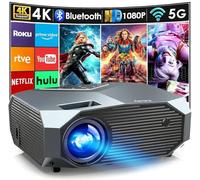Videoprojecteur WiFi Bluetooth 4K,25000 Lumens,Full HD Native 1080P,WiFi Bluetooth5.1 Vidéoprojecteur,Home Cinéma