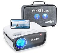 Vidéoprojecteur WiFi, WiMiU Projecteur Bluetooth Soutien Full HD 1080p, Projecteur WiFi Synchronisation avec Fonction de Zoom, Mini