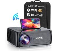 Vidéoprojecteur WiMiUS K8 5G WiFi Bluetooth, 9500 Lumens Full HD 1080P WiMiUS Projecteur 4K Supporté WiFi Bluetooth Correction 4P-4D