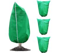 VideoPUP Lot de 4 grandes couvertures de protection contre le gel pour plantes, veste de protection pour plantes d'hiver avec cordon de serrage et fermeture éclair, sac de protection pour plantes en