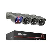 Vidéosurveillance CCTV, audio bidirectionnelle, reconnaissance faciale intelligente par intelligence artificielle, 3T, 8Ch 4PCS 8MP caméra