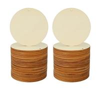 VIDETOL 100 Pièces Naturel Rondin de Bois 10 cm, Disques de Bois, Tranche de Bois, Plaque Ronde Bois pour Projets de Bricolage, Travaux Manuels, Décoration