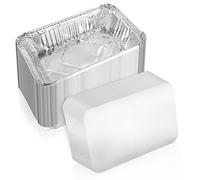 VIDETOL 50 Pièces Barquette Aluminium avec Couvercle, 850 ml Barquette Alimentaire Jetable pour Griller, Cuire et Rôtir