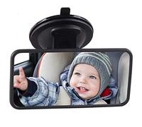 VidFair Rétroviseur intérieur universel pour bébé Rétroviseur intérieur de voiture Rétroviseur de rechange avec ventouse Pour voiture, SUV, camion 123 x 63 mm Noir