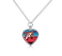 VIDI Collier funéraire pour animal domestique avec pendentif urne funéraire en forme de camion rouge pour chien, chat, femme, cadeau souvenir pour la perte d'un ami à fourrure bien-aimé