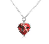 VIDI Collier funéraire pour cendres d'animaux de compagnie - Pendentif urne funéraire pour chien, chat, femme - Cadeau souvenir pour la perte d'un ami à fourrure
