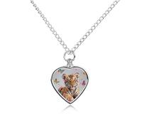 VIDI Collier funéraire pour cendres d'animaux de compagnie, tigre et papillons, pendentif urne funéraire pour chien, chat, femme, cadeau souvenir pour la perte d'un ami à fourrure bien-aimé