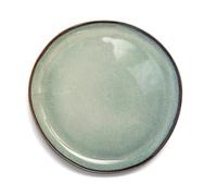 VIDI D’assiettes de Dîner Set en Vert Sauge | Service de Vaisselle 6 Pièces au Design Asymétrique | Ø26,5 cm en Grès | Compatible Four, Micro-ondes et Lave-vaisselle | Vaisselle Pour 6 Personnes