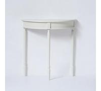 VIDI Home Halvø Table Console Demi-Lune Blanche en Bois - Table d’appoint étroite pour entrée & Couloir - Console d’entrée Design, Petit Meuble décoration 68,5×25,5×71 cm