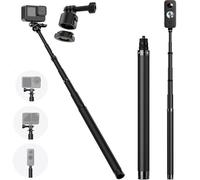 VIDIFY Perche à selfie invisible réglable en fibre de carbone pour Insta 360 X5, Osmo 360 pour Insta360 X5, X4, GoPro Max 360 - Comprend un adaptateur à libération rapide pour caméra d'action