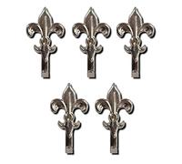 Vidoelettronica Lot de 15 crochets en argent, cintre pour cadre en forme de lys Fiorentino avec clous, 44 mm