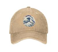VIDOJI Casquette Baseball Mode Unisexe Coton Grande Vague Au Off du Mont Fuji Eruption Casquette Baseball Adulte Papa Chapeau Hommes Femmes Cadeau Parfait