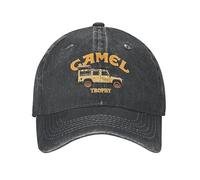 VIDOJI Casquette de Baseball Classic Casual Camel Trophy Logo Spring Summer Cap Men Women Horse Beanie Baseball Cap Vintage Hat Denim Outdoor