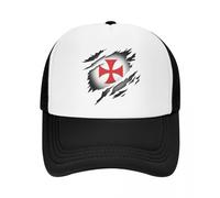 VIDOJI Casquette De Baseball Mode Chevalier Templier Croix Casquette De Baseball Hommes Femmes Respirant Trucker Hat en Plein Air Parfait Cadeau De Vacances