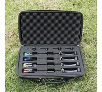 Vidonergy Alarme de pêche au carburateur | Indicateur lumineux LED avec siège de base amovible | Ensemble de 4 pièces compatible avec 2,5 mm | Lumière rouge, bleu, jaune, vert pour la pêche à la carpe