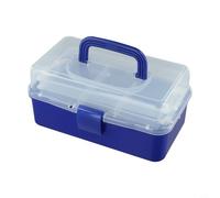 Vidonergy Boîte de rangement cantilever à 3 niveaux pour articles de pêche - Boîte de rangement en plastique transparent/bleu/rouge/orange pour bijoux, outils de quincaillerie et petits accessoires