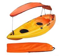 Vidonergy Canoë - Auvent pare-soleil pour une personne, tissu Oxford indéchirable résistant à l'eau avec cordon de serrage et tige en aluminium, design compact pliable avec rangement (orange)