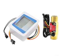 Vidonergy Débitmètre d'eau numérique avec écran LCD, plage de débit de puissance de la batterie 1-30L/min, surveillance du débit en temps réel, interface SM-3P SM-2P, contrôle à trois boutons