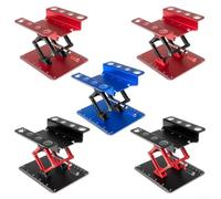 Vidonergy Établi réglable pour voiture télécommandée pour modèles à l'échelle 1/10, 12, 1/18, station d'entretien en alliage d'aluminium avec échelle de mesure et plateau à vis, compatible avec les