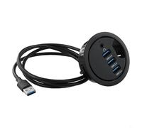 Vidonergy Hub USB 3.0 avec interface audio pour casque et microphone, transfert de données 5 Gbit/s avec câble de 1,2 m, hub USB à 3 ports pour PC