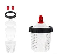 Vidonergy Kit de tasse mélangeuse, 600 ml, tasses à mesurer et pulvériser, pour automobile, résine, vernis - Compatible avec la plupart des pulvérisateurs pneumatiques (SKU)