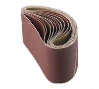 Vidonergy Lot de 12 bandes abrasives 75 x 457 mm - Grain 60/80/120/150/240/400 pour ponceuse à bande, papier abrasif en oxyde d'aluminium lié à la résine, revêtement en stéarate anti-encrassement