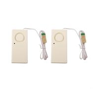 Vidonergy Lot de 2 détecteurs de fuite d'eau pour la sécurité de la maison, alimentation par batterie 9 V, blanc, compatible avec cuisine, salle de bain, garage, aquarium et piscine