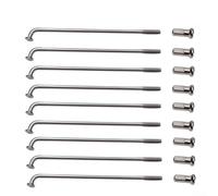 Vidonergy Lot de 36 rayons en acier de 2,5 mm 12 G pour remplacement de roue de vélo E-For - Compatible avec jante de pneu de 80 à 305 mm - Ensemble de rayons en fil de charge argenté (170 mm)