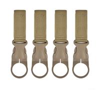Vidonergy Lot de 4 clips pour porte-bouteille d'eau en nylon et plastique pour camping, randonnée, cyclisme, compatible avec sangle de ceinture jusqu'à 4,5 cm, 3 cm intérieur (kaki)