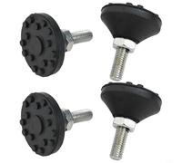 Vidonergy Lot de 4 patins de nivellement en métal pour exercice de vélo, tapis de course et équipement de fitness - Support fixe antidérapant, filetage M8, 38 x 43 mm, noir