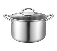 Vidonergy Marmite à vapeur en acier inoxydable de 28 cm avec support, 4 L épaisse pour plaques électriques à induction au gaz, couvercle en verre trempé inclus (A)