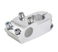 Vidonergy Potence en alliage d'aluminium, longueur 50 mm, diamètre du guidon de 22,2 mm, diamètre de fourche de 28,6 mm, pour vélos à pignon fixe et à vitesse unique, design robuste pour rue (argent)