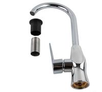 Vidonergy Robinet mitigeur d'évier de cuisine avec finition chromée polie, base en laiton et corps en acier plastique épais, taille G1/2, pour eau froide et chaude, pour une installation facile