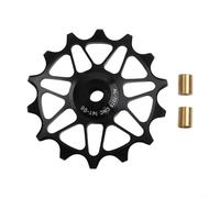 Vidonergy Roulette de guidage de dérailleur arrière en alliage d'aluminium avec dents étroites larges, tailles 12T et 14T, comprend des adaptateurs en cuivre de 4 mm et 5 mm pour les composants (noir