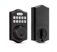 Vidonergy Serrure de porte d'entrée sans clé avec empreinte digitale et accès au code, serrure de porte en alliage de zinc pour sécurité à la maison, certifié IP65, loquet réglable de 60/70 mm, pour