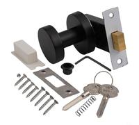 Vidonergy Serrure de porte invisible simple face pour portes intérieures, mécanisme de verrouillage secret en alliage de zinc avec petit trou de serrure, poignée ronde, design élégant pour chambre à