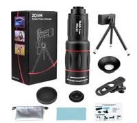 Vidonergy Télescope monoculaire pour smartphone avec zoom 18 x 64 x, appareil d'observation en plein air longue portée pour randonnée, camping, observation des oiseaux, compatible avec téléphones